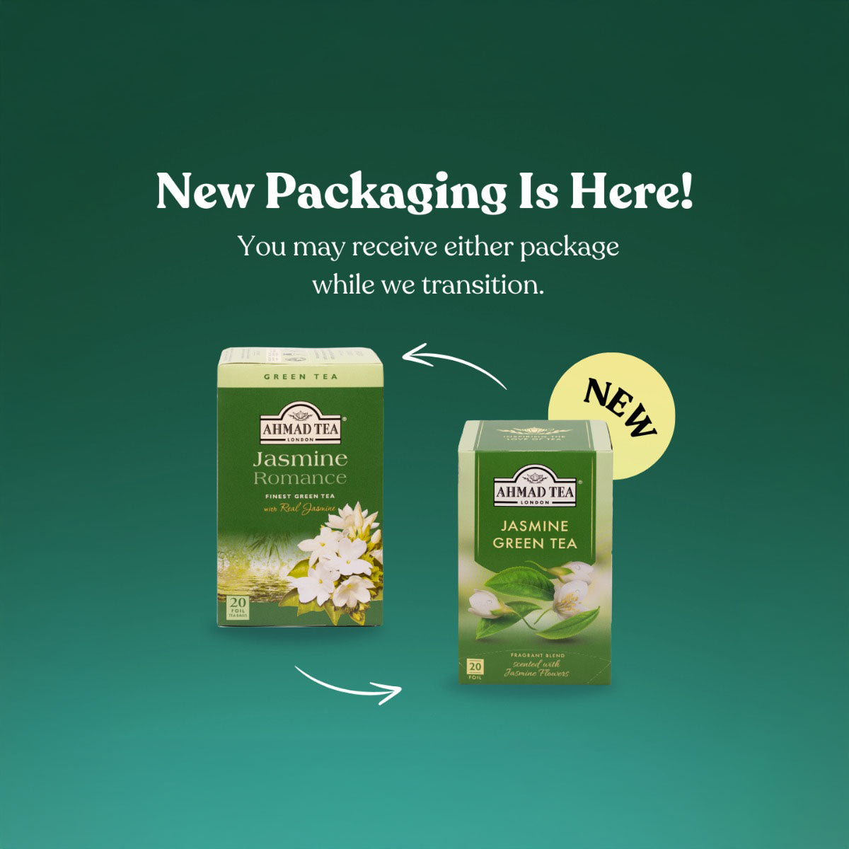 Ahmad Tea Jasmine Green Tea 20 foil tea bags