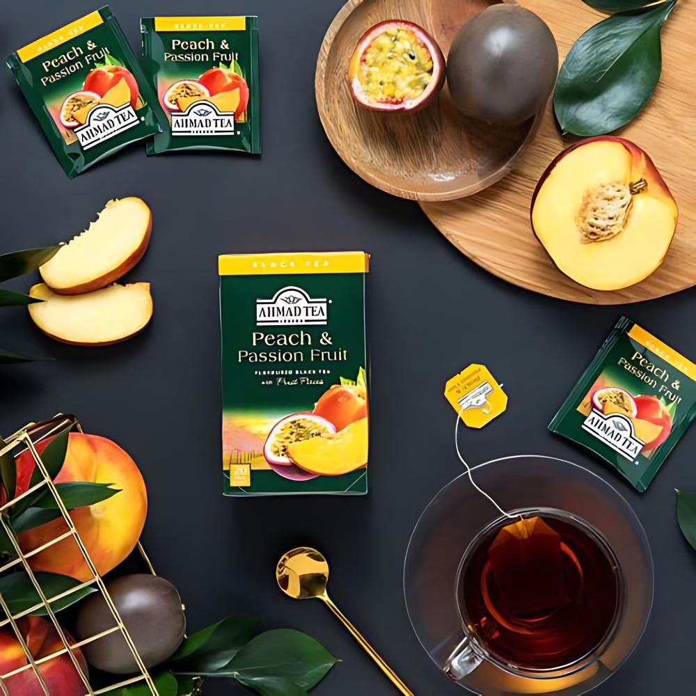 Ahmad Tea Peach and Passion Fruit Black Tea 20 foil tea bags