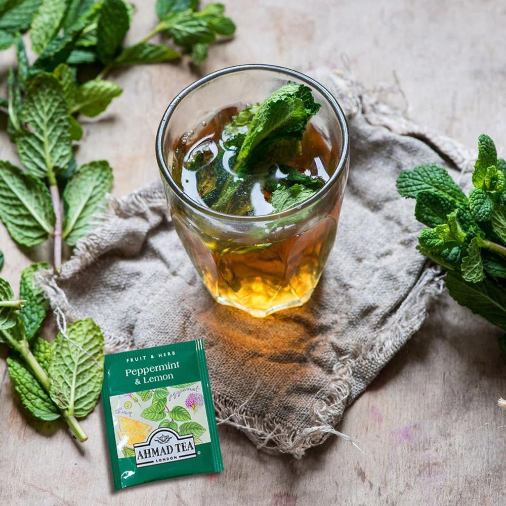Ahmad Tea Peppermint and Lemon Herbal Tea 20 foil tea bags