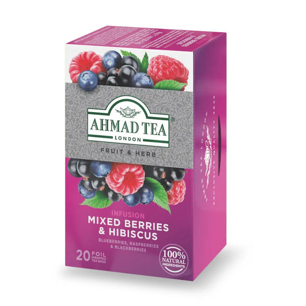 Ahmad Tea Mixed Berries & Hibiscus Herbal Tea 20 foil tea bags
