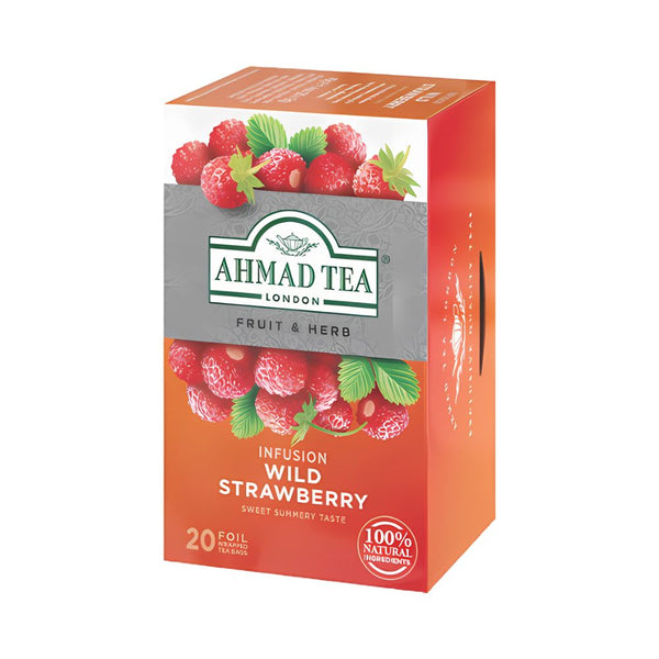 Ahmad Tea Wild Strawberry Herbal Tea 20 foil tea bags