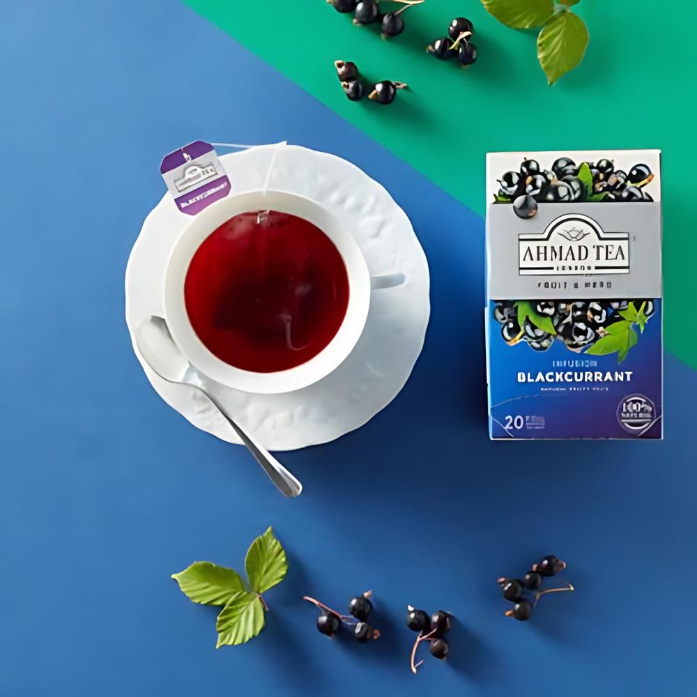 Ahmad Tea Blackcurrant Herbal Tea 20 foil tea bags
