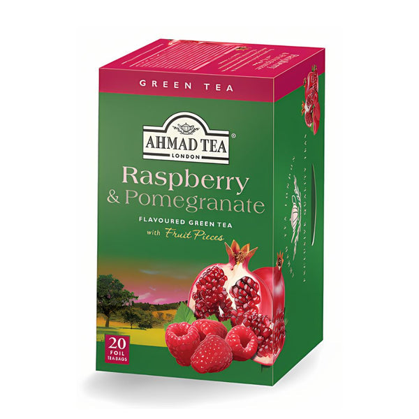 Ahmad Tea Raspberry and Pomegranate Green Tea 20 foil tea bags