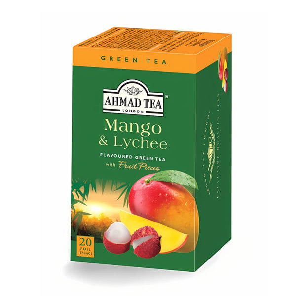 Ahmad Tea Mango & Lychee Green Tea 20 foil tea bags