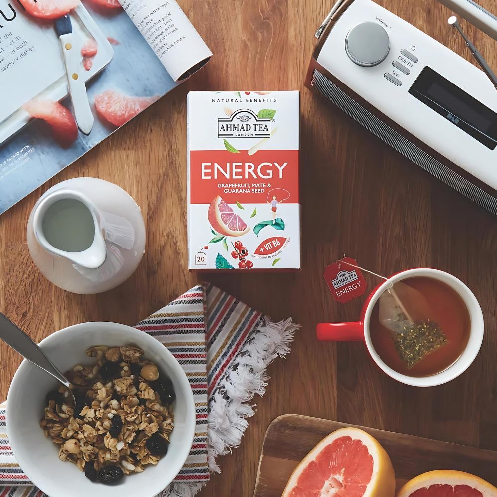Ahmad Tea Energy Grapefruit, Mate & Guarana Seed 20 foil wrapped tea bags