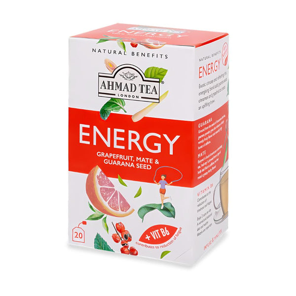 Ahmad Tea Energy Grapefruit, Mate & Guarana Seed 20 foil wrapped tea bags