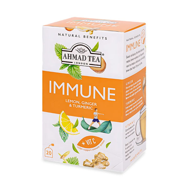 Ahmad Tea Immune Lemon, Ginger & Turmeric 20 foil wrapped tea bags