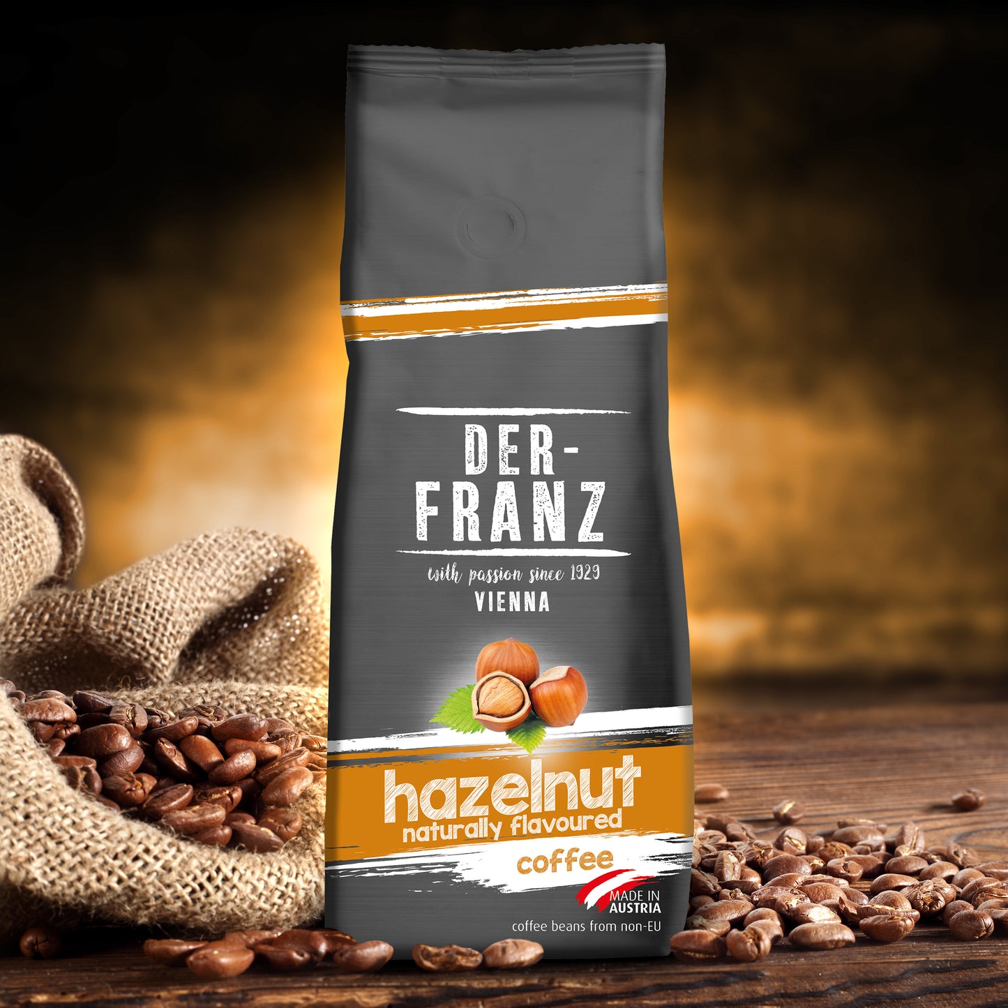 Der Franz Hazelnut Naturally Flavored Ground Coffee 17.6oz/500g