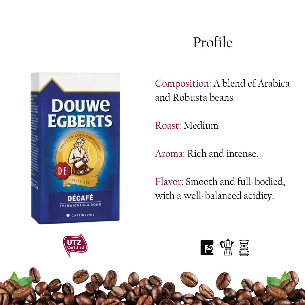 Douwe Egberts Aroma Rood Decaf Coffee 17.6oz/500g
