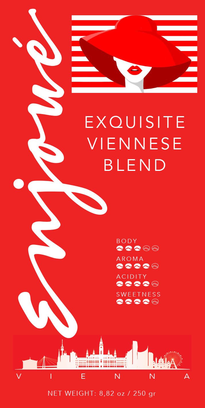 Enjoué Exquisite Viennese Blend Whole Bean Coffee 8.8oz/250g
