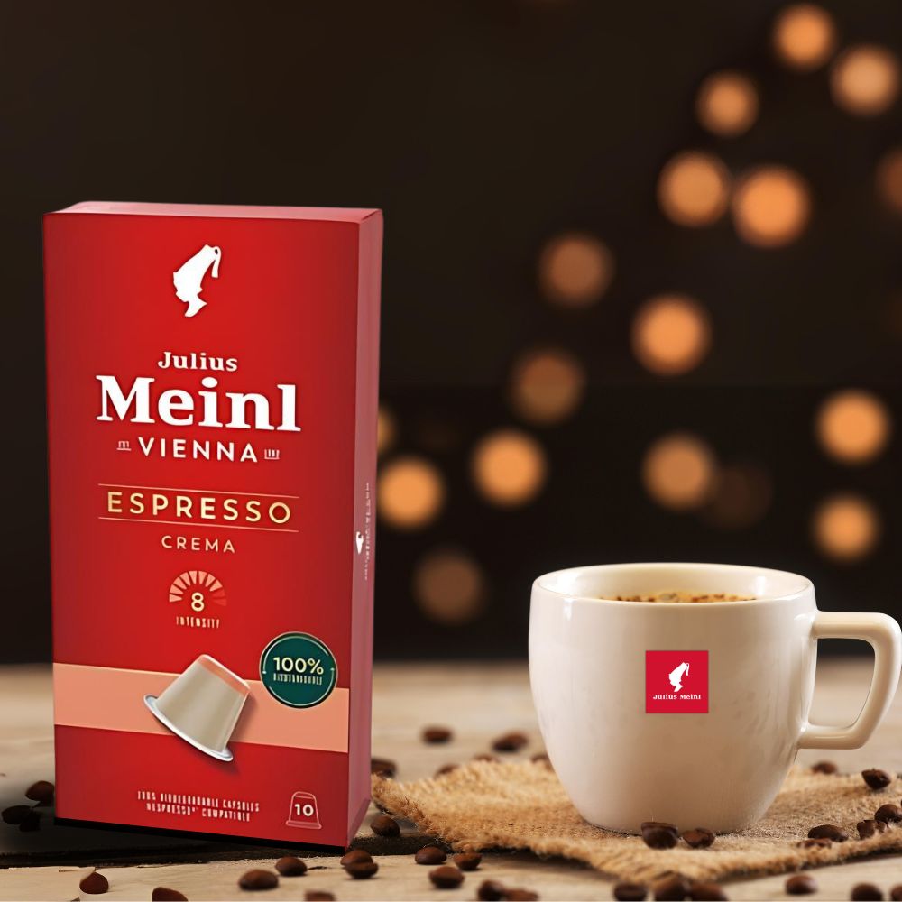 Julius Meinl Espresso Crema Coffee Nespresso Biodegradable Caps 10ct