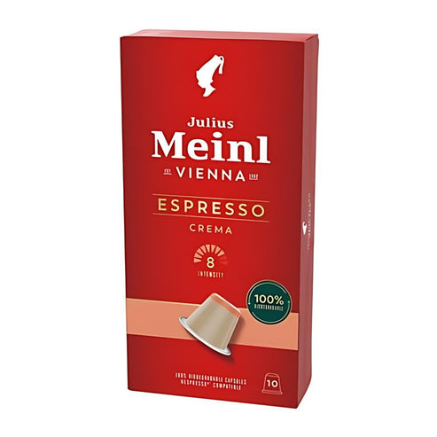 Julius Meinl Espresso Crema Coffee Nespresso Biodegradable Caps 10ct