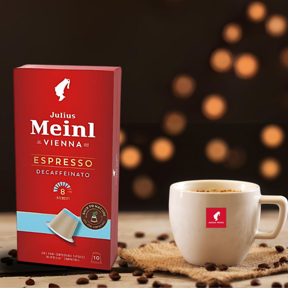 Julius Meinl Espresso Decaf Coffee Nespresso Biodegradable Caps 10ct