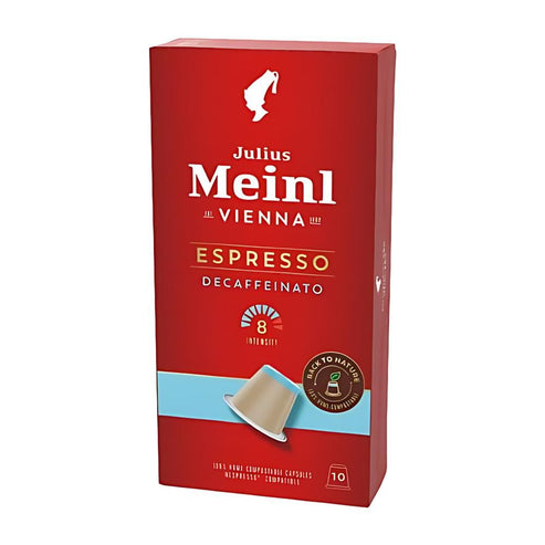 Julius Meinl Espresso Decaf Coffee Nespresso Biodegradable Caps 10ct