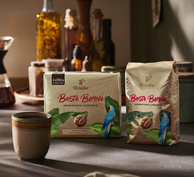 Tchibo Beste Bohne Whole Bean Coffee 17.6oz/500g