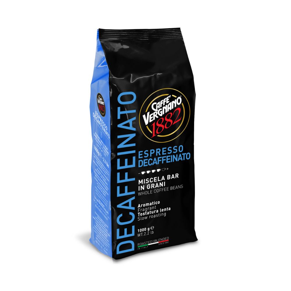 Caffe Vergnano Espresso Decaffeinated Whole Bean Coffee 2.2lb/1kg