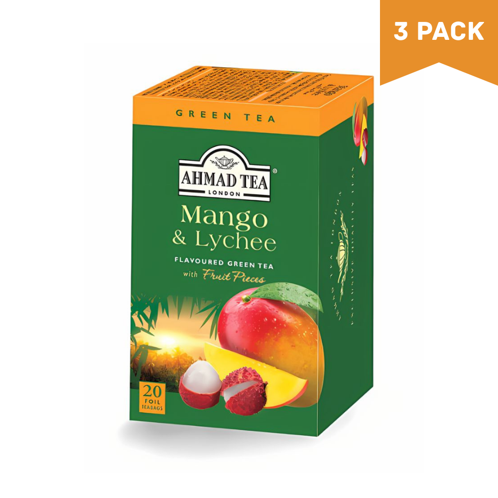 Ahmad Tea Mango & Lychee Green Tea 20 foil tea bags