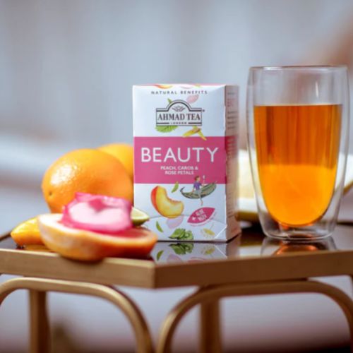 Ahmad Tea Beauty Peach, Carob & Rose Petals 20 foil wrapped tea bags