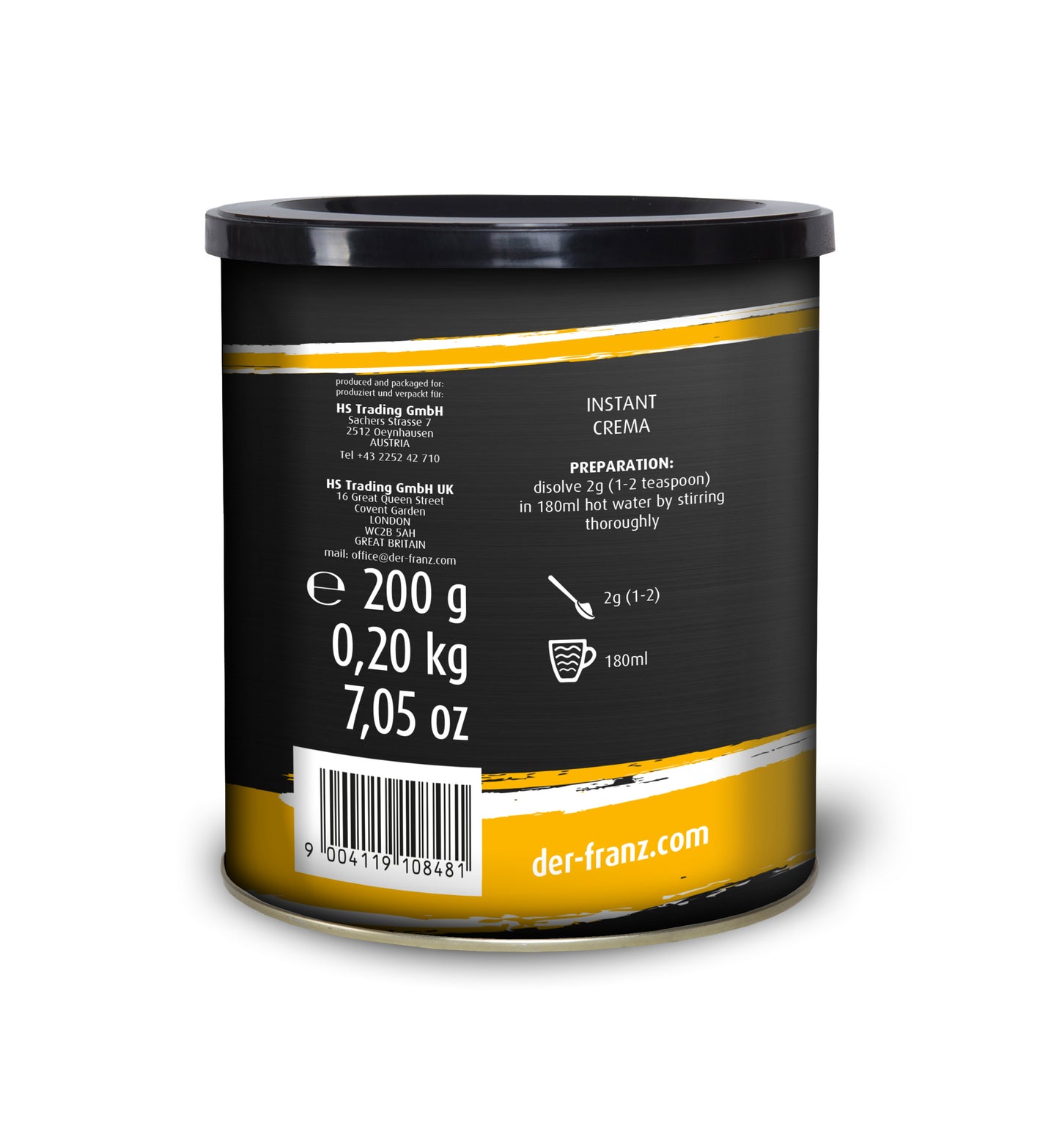 Der Franz Crema Instant Coffee 7.05oz/200g