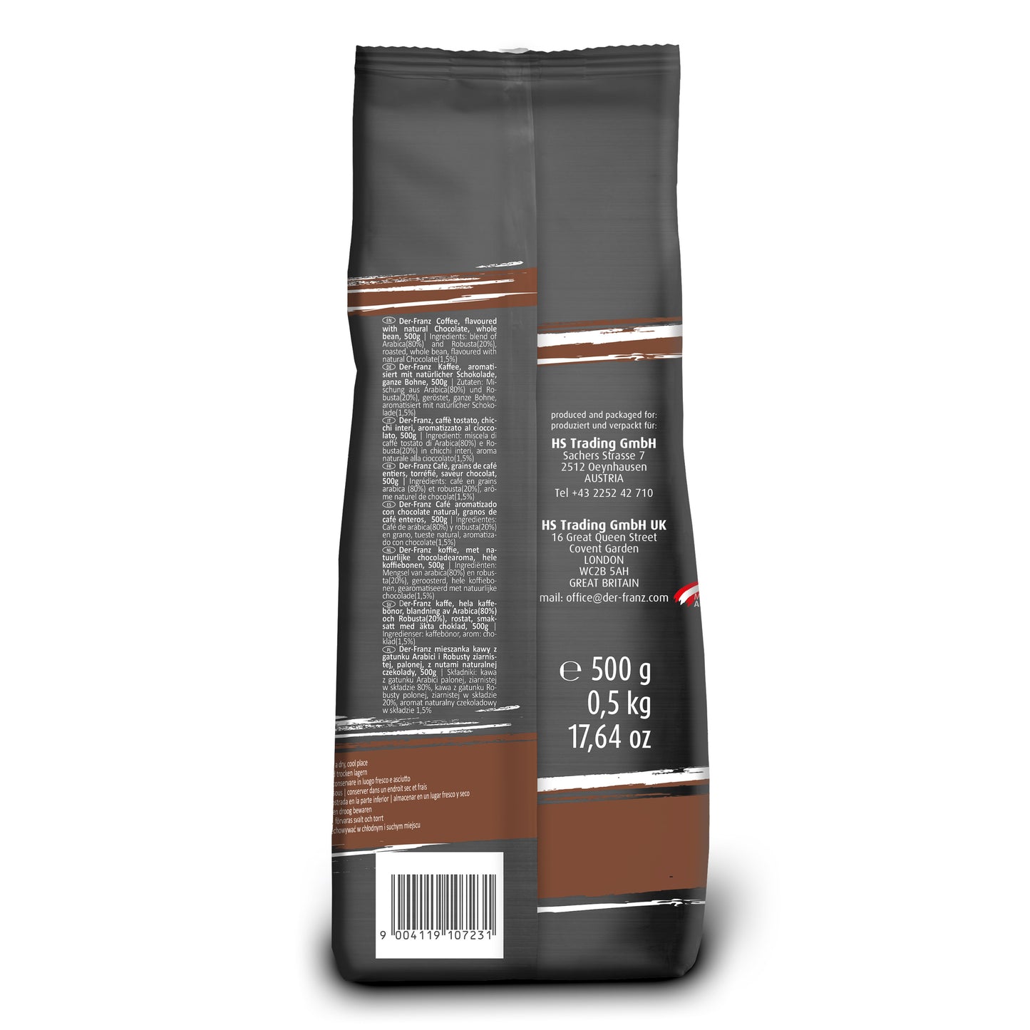 Der Franz Chocolate Naturally Flavored Ground Coffee 17.6oz/500g