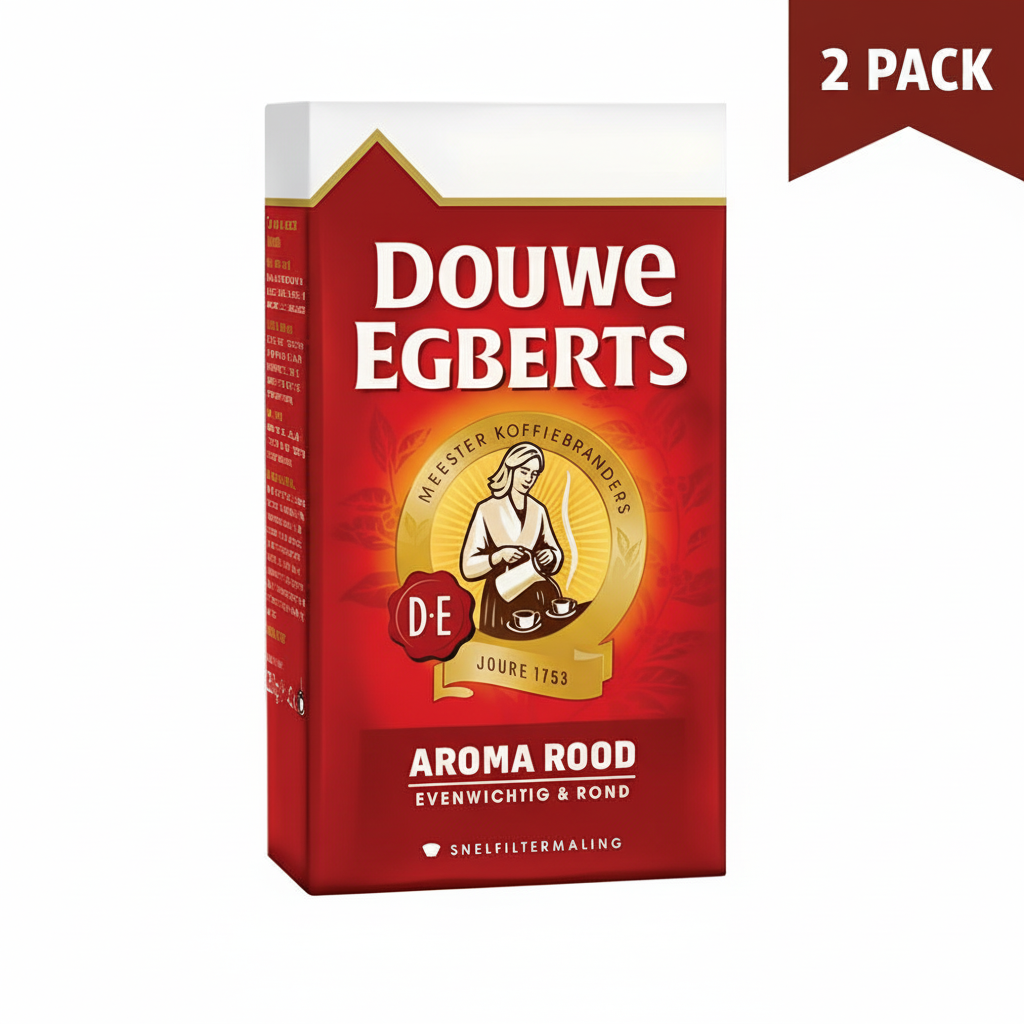 Douwe Egberts Aroma Rood Ground Coffee 17.6oz/500g - Pack of 2