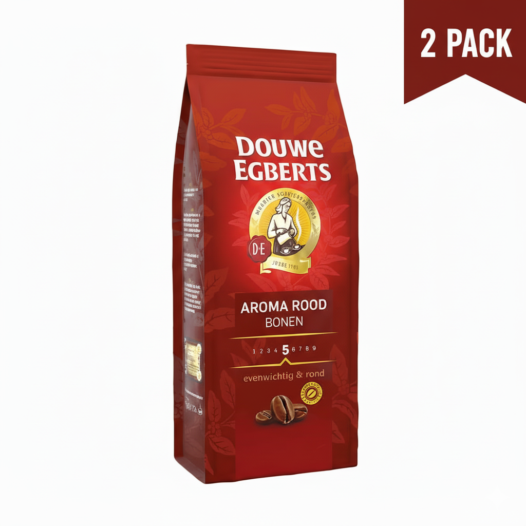 Douwe Egberts Aroma Rood Whole Bean Coffee 17.6oz/500g - Pack of 2
