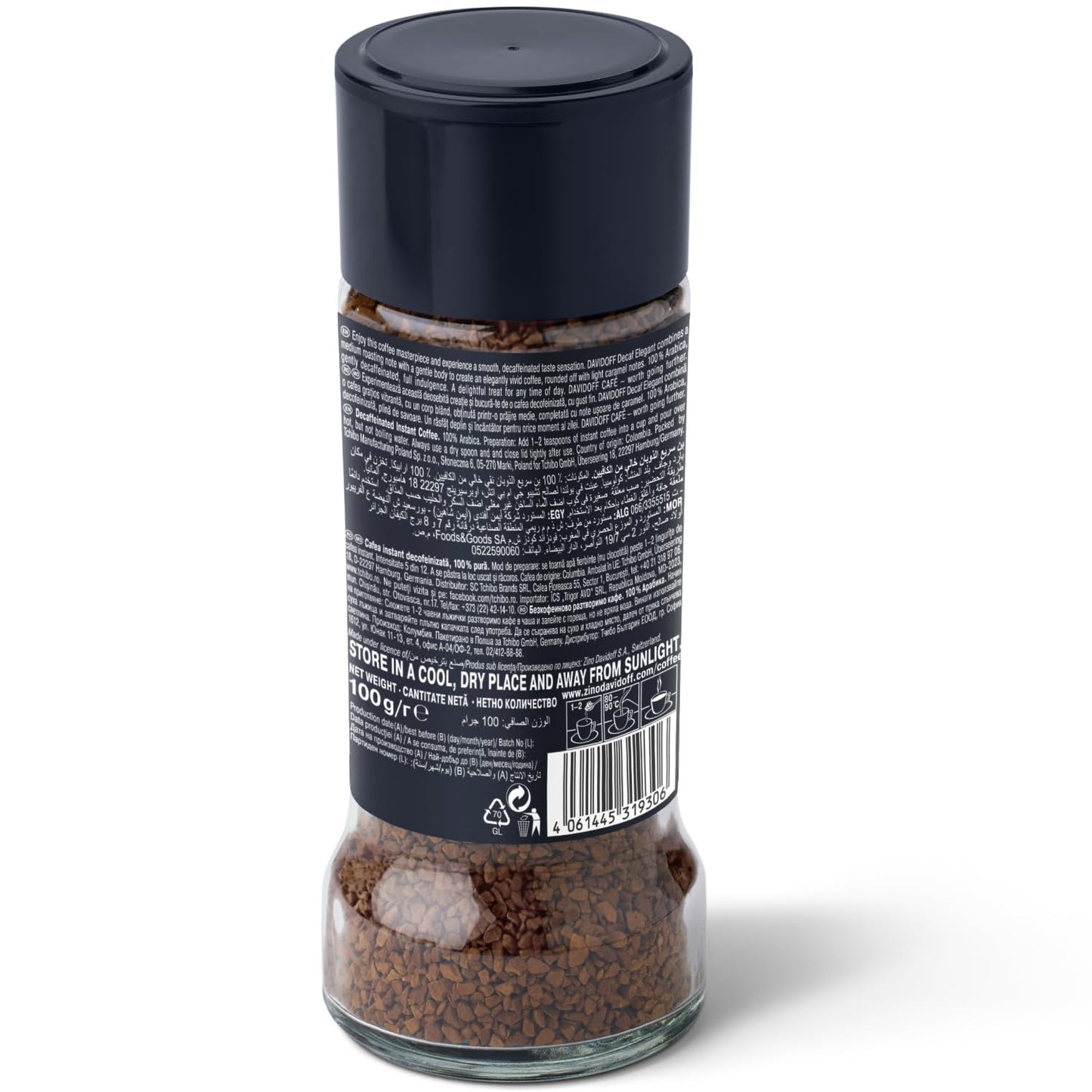 Davidoff Decaf Elegant Instant Coffee 3.5oz/100g