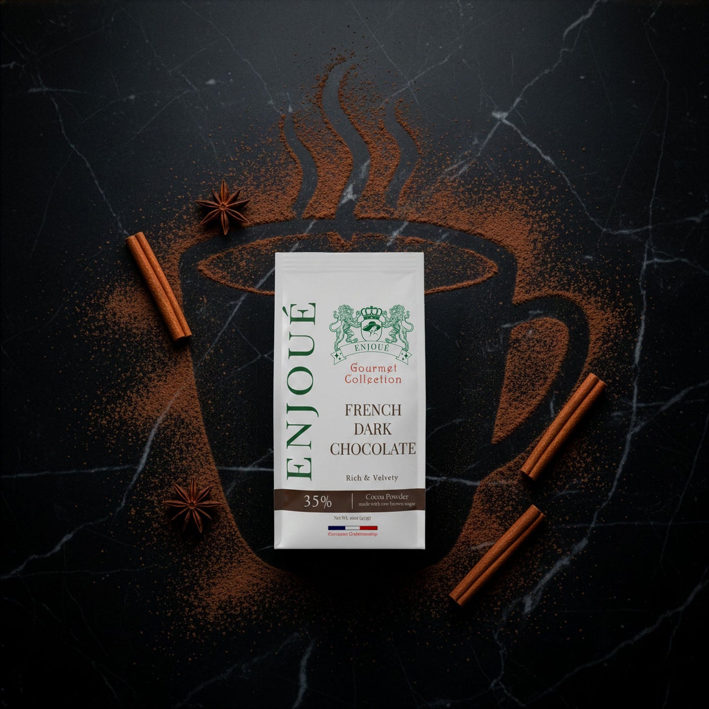 Enjoue Gourmet French 35% Cocoa Dark Chocolate Powder