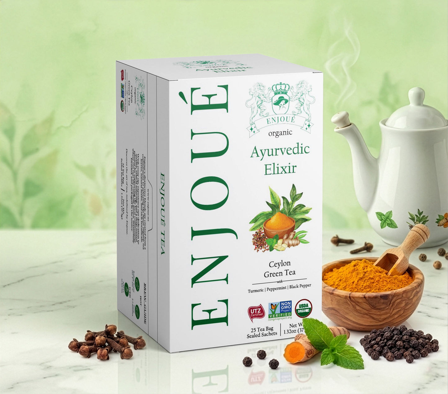 Enjoue Organic Ayurvedic Elixir Green Tea