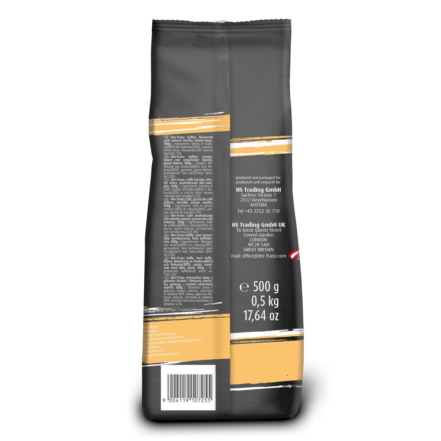 Der Franz Vanilla Naturally Flavored Ground Coffee 17.6oz/500g