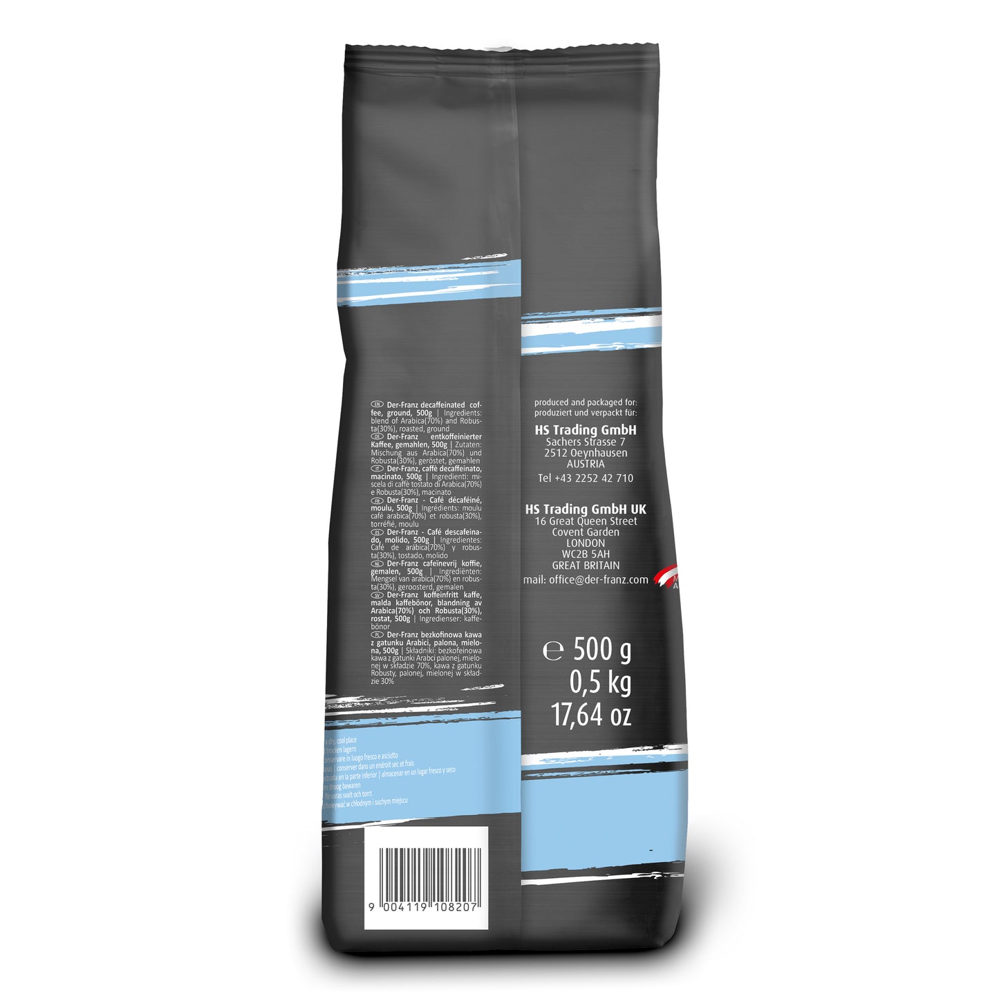 Der Franz Decaffeinated Ground Coffee 17.6oz/500g
