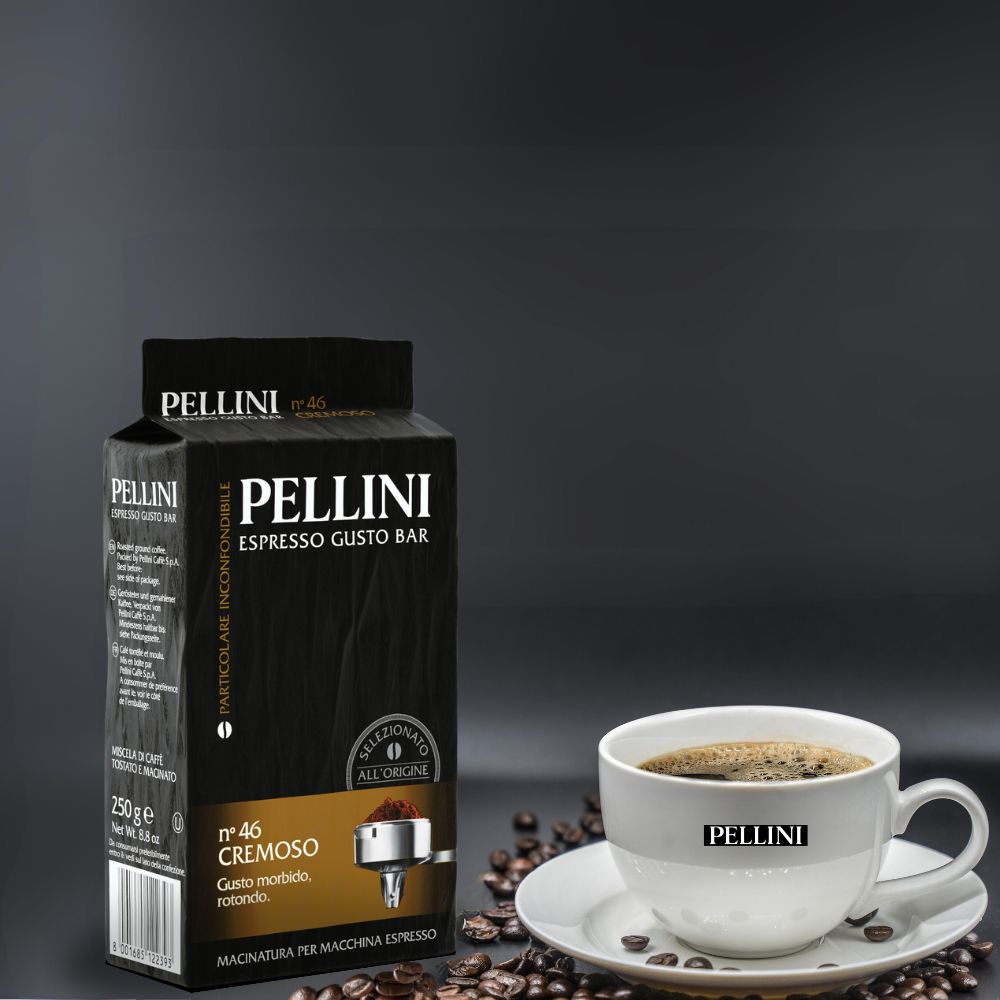 Pellini No 46 Cremoso Ground Coffee in a Brick 8.8oz/250g