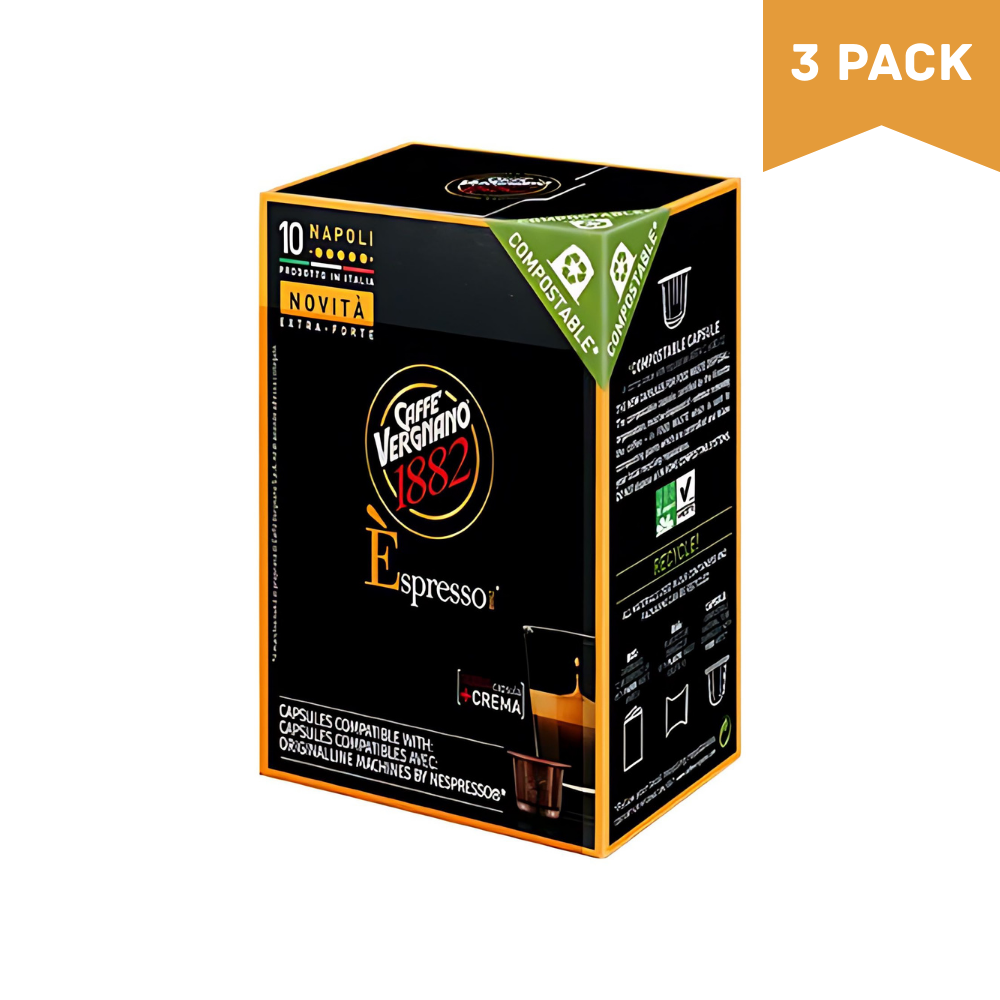 Caffe Vergnano Napoli Coffee Nespresso Capsules 10ct - Pack of 3